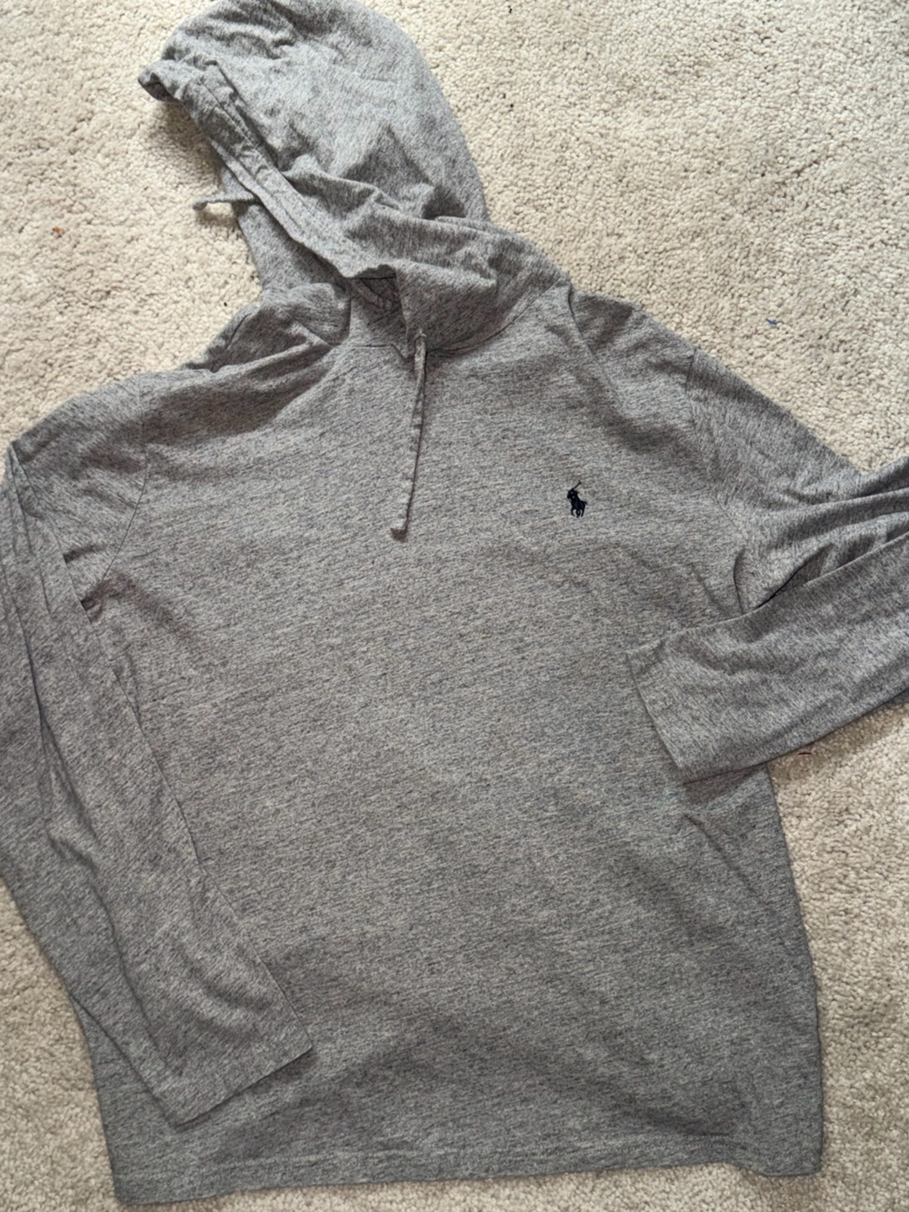Polo by Ralph Lauren Gray Heather Knit hooded Pullover Large